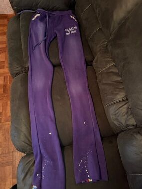 Purple Rockstar Art Dist. Graphic Sweatpants